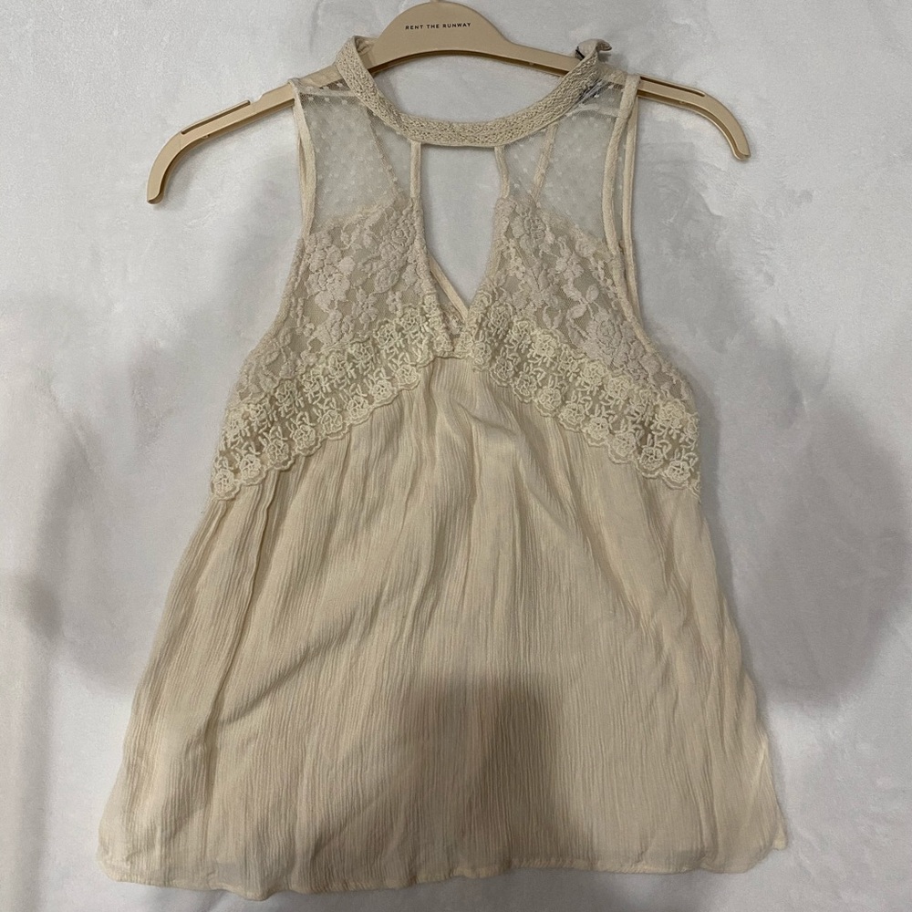 Cutout Lace Tank